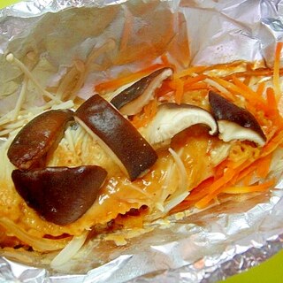 鮭と野菜の柚子味噌ホイル焼き
